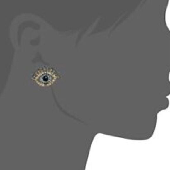 👁 Betsey Johnson sparkling crystal blue eye studs 👁 - Picture 4 of 4